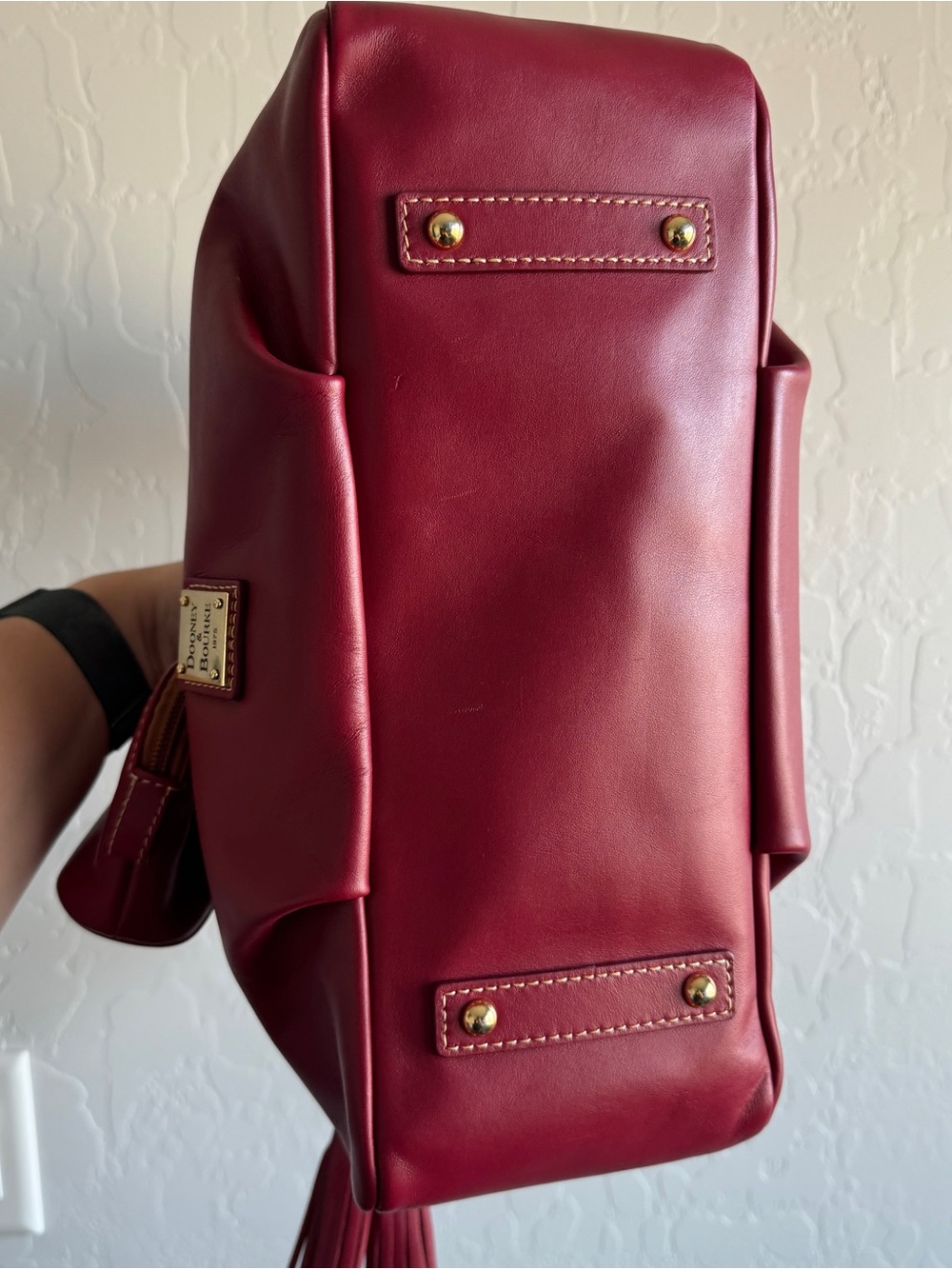 Dooney and bourke tegan satchel red burgundy EUC - Picture 5 of 13